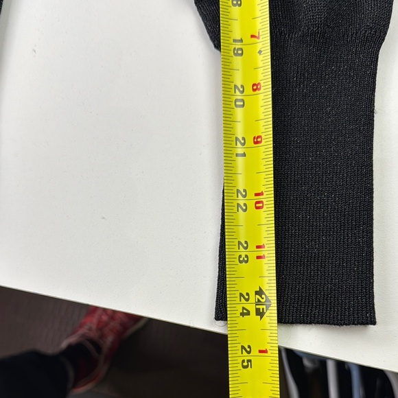 SPANNER Black V-Neck Metallic Sweater Lightweight Knit - Picture 8 of 11